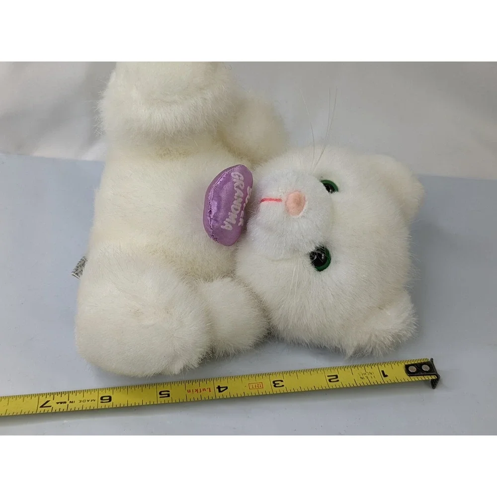 Russ White Cat Plush 6 Inch Super Grandma‎ Heart Stuffed Animal Toy